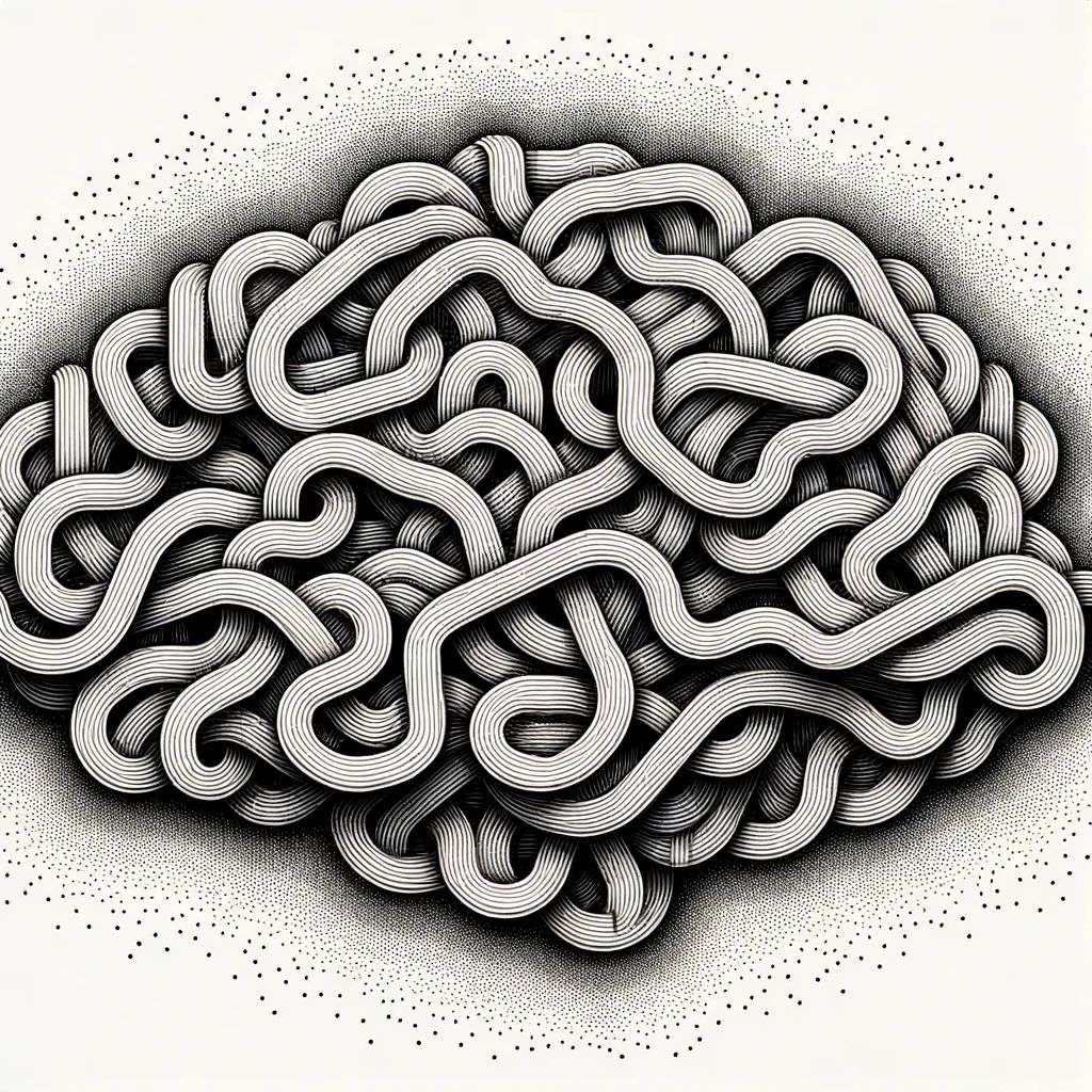 a detailed image of a representation of anxiety, created by using Fourier series